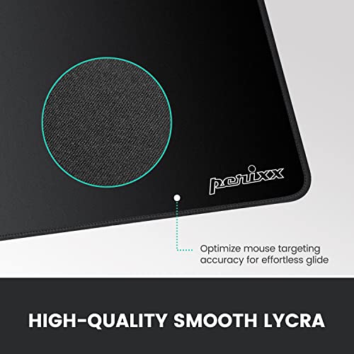 Perixx DX-1000XL Waterproof Gaming Mouse Pad with Stitched Edge - Non-Slip Rubber Base Design for Laptop or Desktop Computer - XL Size 15.75 x 12.6 x 0.12 Inches, black - size: 15.8L x 12.6W inches