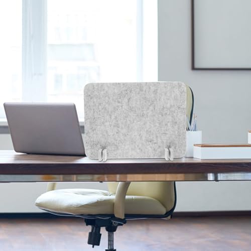 SOLUSTRE Desk Divider Felt Privacy Panel - Desktop Partition Office Divider Wall for Students, Classrooms, Noise Reduction Acoustic Screen, Light Gray