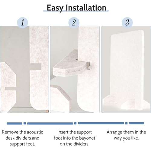 2 Pack Acoustic Desk Dividers - 24" x 20" Freestanding Privacy Panels Set with Noise - Reducing Design Cubicle Sound Proof, Ideal for Office, Classroom, and Home (Light Beige) - color: Light Beige, size: 2 Pack