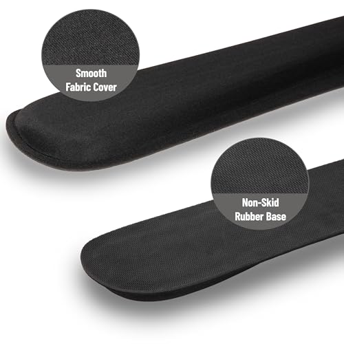 Mind Reader Ergonomic Keyboard and Mouse Wrist Rest Sets, Gaming Accessory, Memory Foam, 16.75" L x 3" W x 0.75" H, 6 pcs, Black - size: 3-Pack