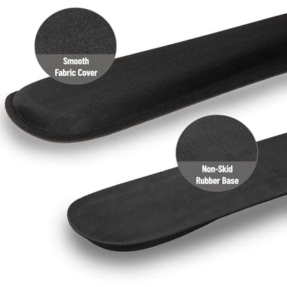 Mind Reader Ergonomic Keyboard and Mouse Wrist Rest Sets, Gaming Accessory, Memory Foam, 16.75" L x 3" W x 0.75" H, 6 pcs, Black - size: 3-Pack