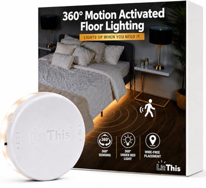Under Bed Light, Ready-To-Use, No Setup, 360° motion activated night light