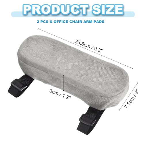 PATIKIL Office Chair Arm Pads, 2 pcs Office Chair Arm Cover Soft Office Chair Armrest Pads Memory Foam Cotton Removable Washable for Desk Computer Gaming, Gray - color: Grey