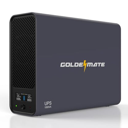 GOLDENMATE Lithium UPS 1000VA 600W + 600VA 360W UPS Battery Backup for Home & Office