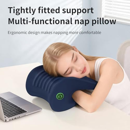 Ergonomic Office Chair Headrest, Adjustable Neck Support Pillow with Removable Washable Cover, Universal Head Rest Attachment for Office Chairs, Wheelchairs, Desk Chair Napping (Navy Blue) - color: Navy Blue
