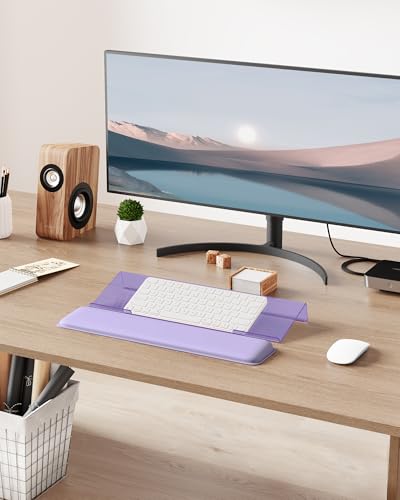 Laborio Computer Keyboard Wrist Rest, Keyboard Riser Stand for Desktop - color: Purple