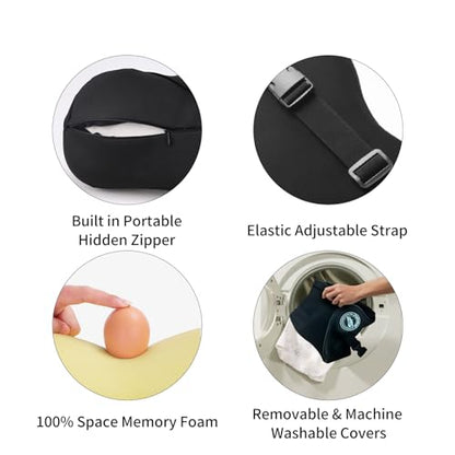 2 Pack - Car Headrest Pillow for Neck Support, 100% Memory Foam Car Pillow - color: Pack of 2