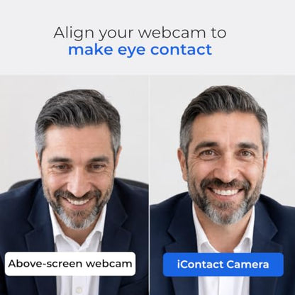 iContact Camera ProMini 4K Eye Contact Webcam for Laptops Under 20in | Ultra Compact, Eye Level Cam, Zoom Certified, Noise-Cancelling Mics, Privacy Power Cut, Free Desktop App