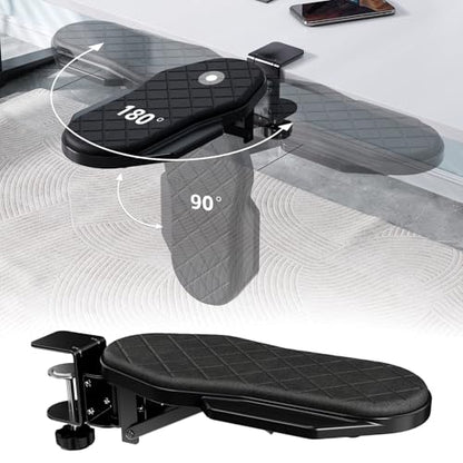 CABTE Ergonomics Desk Extender Tray, Table Mount Arm Wrist Rest Shelf, 90° Foldable Elbow Arm Support,Foldable, 180° Swivel, Computer Desk Extender Tray for Home and Office (Folding and Rotating) | 90° Foldable Elbow Arm Support,Foldable, 180° Swivel, Com