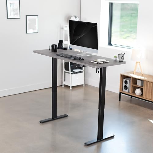 VIVO Dark Gray 60 x 24 in Standing Desk, DESK-KIT-B06G - color: Dark Gray Top / Black Frame, size: 60 x 24 inch