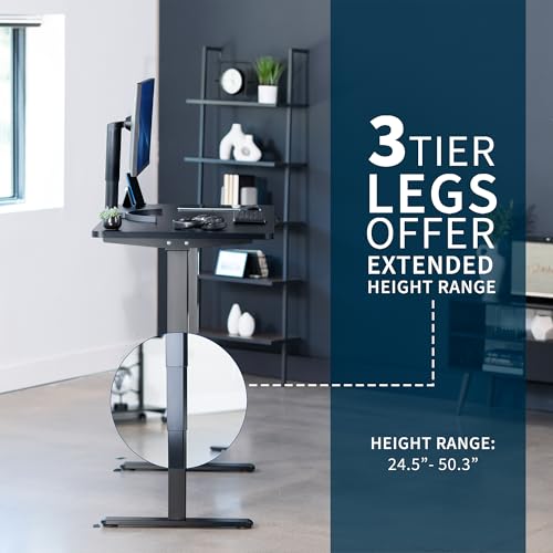 VIVO Black 55 x 28 in Standing Desk, DESK-KIT-2B55B - color: Black Top / Black Frame, size: 55 x 28
