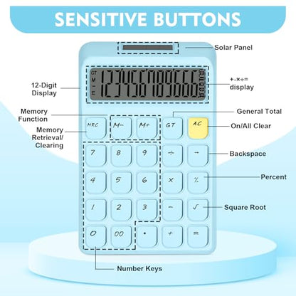 Cute Calculator, Calculators Desktop, Blue Calculator Big Buttons - color: Blue