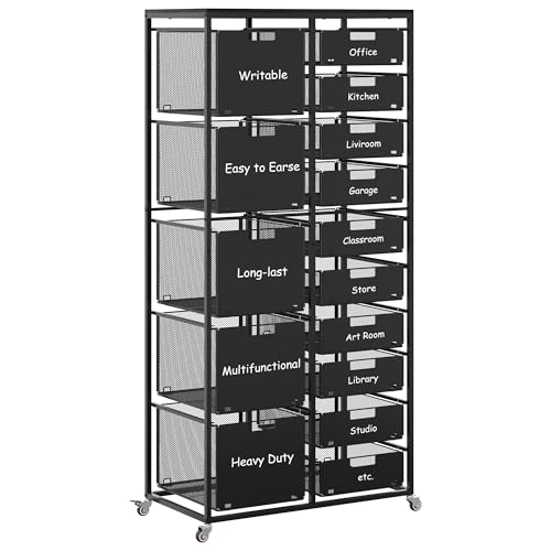EasyPAG Rolling Storage Cart With 15 Drawers, Metal Craft Organizers with Wood Tabletop for Home, Letter/Legal Size Rolling File Cart for Office, Classroo and Dorm, Black - size: 15 Drawers