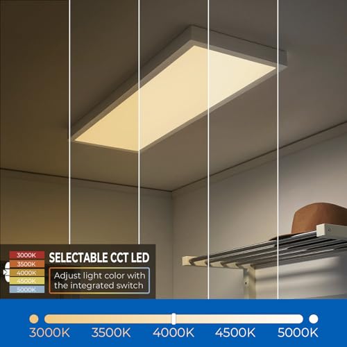 LED ATOMANT 2 Pack 1x2 LED Surface Mount Panel Light 40W 4000LM, 5CCT Selectable 3000K/3500K/4000K/4500K/5000K, Power Selectable 20W to 40W, Dimmable with 0-10V Dimmer - size: 2 Pack