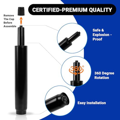 12.2-18.5 Inches Office Chair Cylinder Replacement, TOP-Activated - color: Matte Black, size: 6.3‘’ Height Range