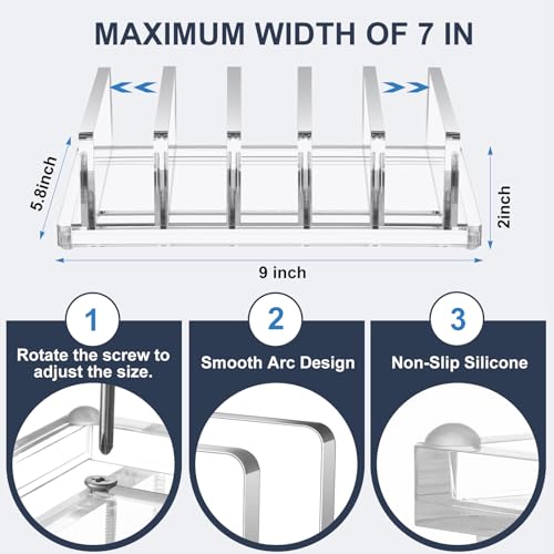 Chunful Adjustable Vertical Laptop Stand for Desk, Acrylic 5 Slot Laptop Holder Desktop, Invisible Desktop Notebook Dock for Notebook Computer, All Gaming Laptops up to 17'' - color: Clear, style: 5 Slot