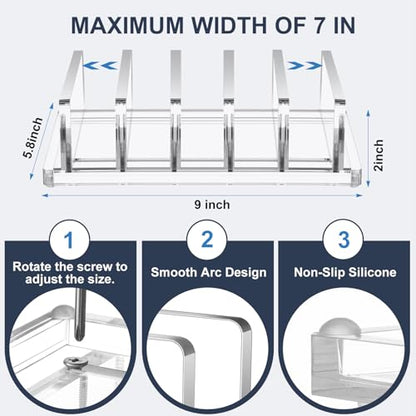 Chunful Adjustable Vertical Laptop Stand for Desk, Acrylic 5 Slot Laptop Holder Desktop, Invisible Desktop Notebook Dock for Notebook Computer, All Gaming Laptops up to 17'' - color: Clear, style: 5 Slot
