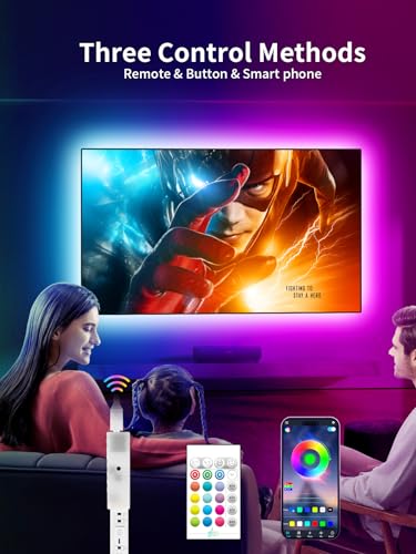 KANTUTOE TV LED Backlight, 9.84ft LED Lights for 32-43in TV, RGB TV Lights Behind with Music Sync Bluetooth APP and Remote Control Strip Light USB Powered for Bedroom Home Decor - size: 9.84ft for 32"-43" TV