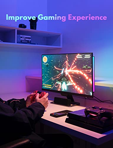 JUSJUBR 2PC RGB Under Monitor Light, Gaming Light with 353 Color Modes, LED Desk Light with Remote Control for Room/Monitor/PC Gaming Setup - size: 2pcs x 12 inch