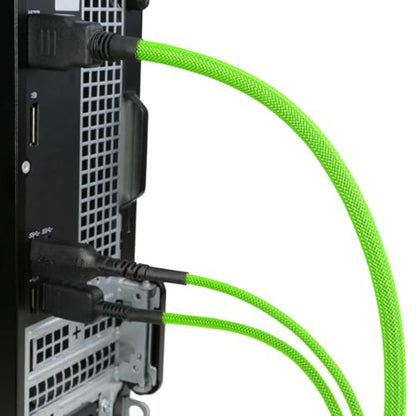 25ft PET Expandable Braided Cable Sleeve 1/3inch(8mm) Pet Braided Cable Sleeve for Audio Video Device Wire Automotive Wire (Green) - color: Green, size: 8mm"(1/3 inch)