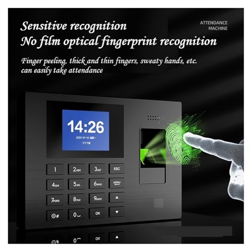 Fingerprint Time Clock, Time Clock,Attendance Machine Work Punch Card Machine Fingerprint Recognition Sign-in Machine,3960s-1 - color: 3960s