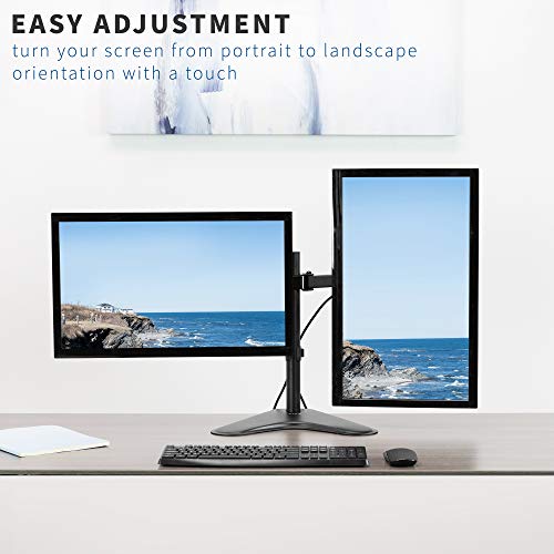 VIVO Dual 13 to 30 inch Monitor Free-Standing Mount, Fully Adjustable Desk Stand, Holds 2 Flat or Curved Display Screens, STAND-V102F - size: Dual Mount