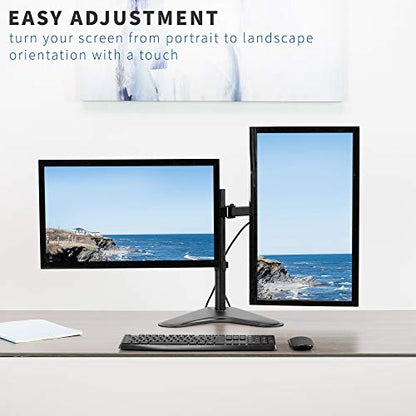 VIVO Dual 13 to 30 inch Monitor Free-Standing Mount, Fully Adjustable Desk Stand, Holds 2 Flat or Curved Display Screens, STAND-V102F - size: Dual Mount