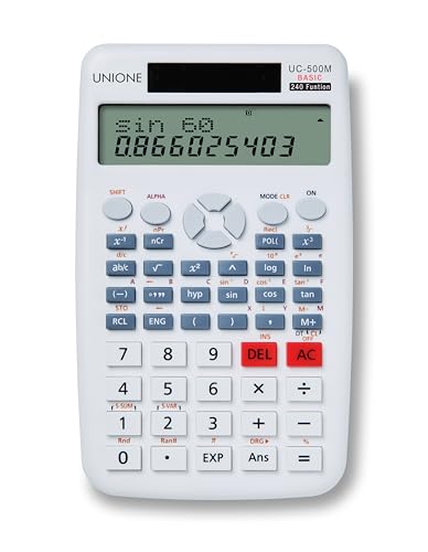 UNIONE Desktop (4.3 x 7inch) Scientific Calculator with 2-Line Display, 12-Digit LCD, Basic Caculator for Middle and High School Students College School Supplies (White-1) - color: WHITE-1