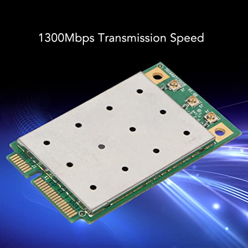 Mini Network Adapter Card, 1300Mbps QCA9880 PCIe Interface Gigabit Card 5G for Windows 7, 8, 10, XP Server Desktop, Supports 80211ac B G N 3 X 3 MIMO