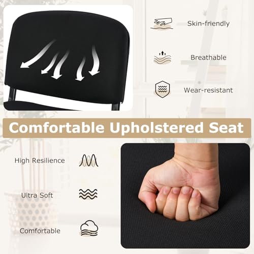 Giantex Set of 5 Conference Chair with Ergonomic Upholstered Seat, Protective Foot Pad, Elegant and Stackable Design for Home & Office, Waiting Room, Guest Room, 5 Pieces Reception Executive Chair Set