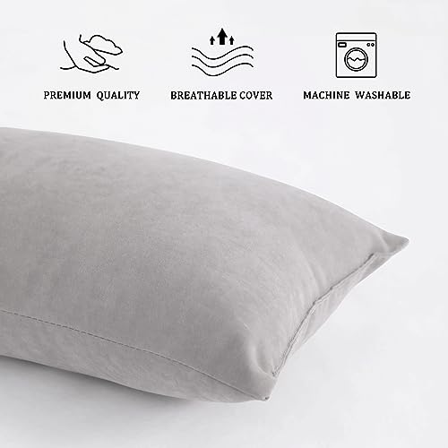 BEDSUM Toddler Pillows 13x18 Microfiber: Travel Inserts, 2 Pack, Light Grey | Soft brushed microfiber, 13x18 size, 2 pillow inserts, machine washable, lightweight for daycare, travel, and home use - color: Light Grey, size: 13x18 inches