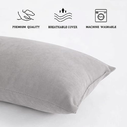 BEDSUM Toddler Pillows 13x18 Microfiber: Travel Inserts, 2 Pack, Light Grey | Soft brushed microfiber, 13x18 size, 2 pillow inserts, machine washable, lightweight for daycare, travel, and home use - color: Light Grey, size: 13x18 inches