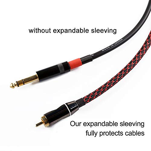 100ft - 1 inch PET Expandable Braided Sleeving – BlackRed – Alex Tech Braided Cable Sleeve - color: Blackred, size: 1"-100ft