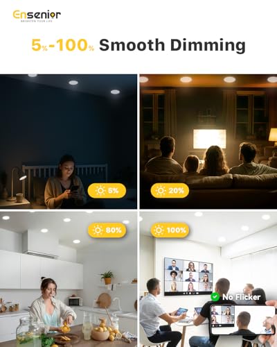 Ensenior 24 Pack 4 Inch LED Recessed Light, 6000K Dimmable Canless Wafer - color: 6000k - Clear White, size: 4 Inch