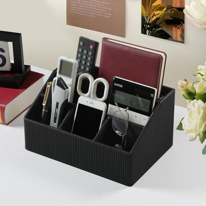Desk Organizer Caddy Nightstand Organizer Remote Holder - color: Striped Black