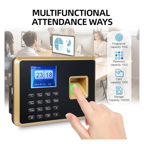 Biometric Time Clock for Small Businesses Employee Attendance Machine Support Fingerprint Password Recognition Data Management Device for Offices, Factories, Hotels, Schools and More(Basic) - size: Basic