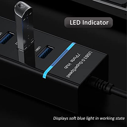 Upgraded USB Hub 3.0, VIENON 7-Port USB Extender Splitter for Laptop, PC, MacBook, Mac Pro, Mac mini, iMac, Surface Pro and More USB Devices - style: 7 Port
