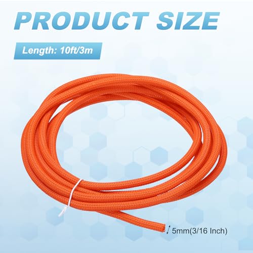 MECCANIXITY Split Sleeve Wire Loom Braided Sleeve 3/16" 10Ft Orange - color: Orange, size: 3/16" x 10Ft
