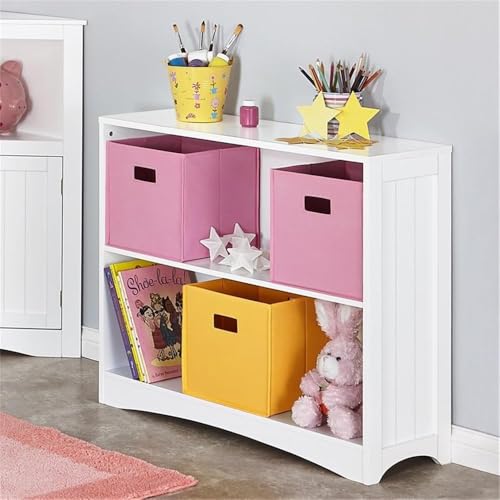 RiverRidge 3 shelves Horizontal Bookcase, White - color: White