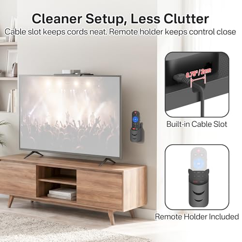 13 Inch Wide Platform TV Top Shelf for Cable Box, Adjustable Shelf for Top of TV with Remote Holder & Anti-Slip Legs, Flat Screen TV Top Shelf for Streaming Devices, Router, Media Box, Game Console