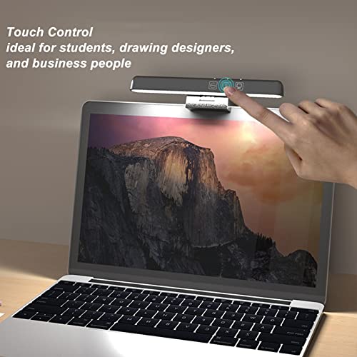 Computer Monitor Lamp with 3 Adjustable Color Temperatures, Dimmable LED Screen Light Bar with Touch Control, Asymmetric Optics for Eye Protection
