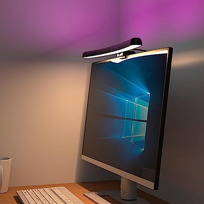 Zunate Computer Monitor Light Bar, Anti Glare Blue Light Block Eye Caring Lamp, E Reading LED Lamp with Auto Dimming and Timing, USB C Interface Space Saving Home Office Lamp