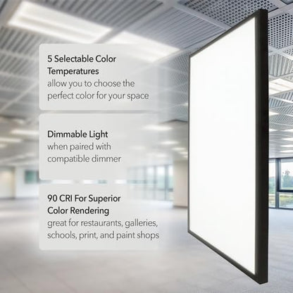 GT-Lite 2'x4'5500 Lumen LED Flat Panel,Flush Mount and Drop Ceiling - color: Black 1 Pack, size: 2x4 Feet