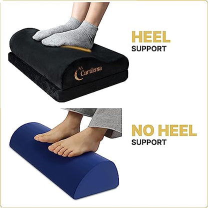 Ergonomic Foot Rest for Under Desk - Non-Slip, Adjustable, Washable Covers - Office, Home & Travel - color: Blue