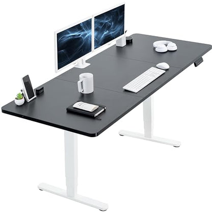 VIVO Black 71 x 30 in Standing Desk, DESK-KIT-2W7B - color: Black Top / White Frame, size: 71 x 30