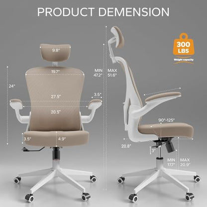 Ergonomic Office Desk Chair High Back Mesh Computer Chair (03Khaki, Chair) - color: 03khaki