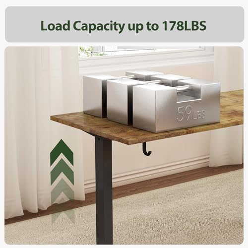 Agilestic 63 x 55 Inch L Shaped Electric Standing Desk, Rustic Brown - color: Rustic Brown, size: 63x55 Inch