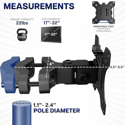 VIVO Black Pole Bracket Monitor Mount for 17-32 in Screen, MOUNT-POLE01