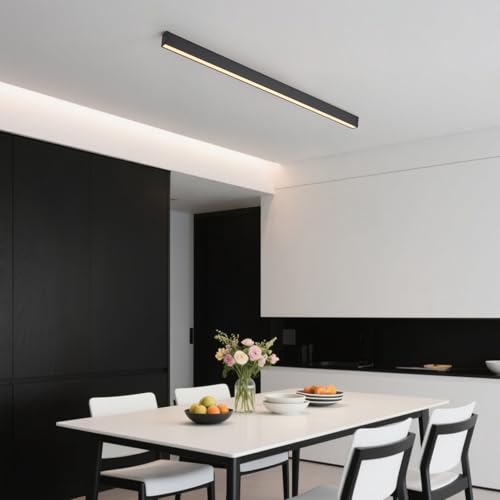 Black ceiling light LED, used for living room, bedroom, hallway, kitchen, - size: 39.4IN