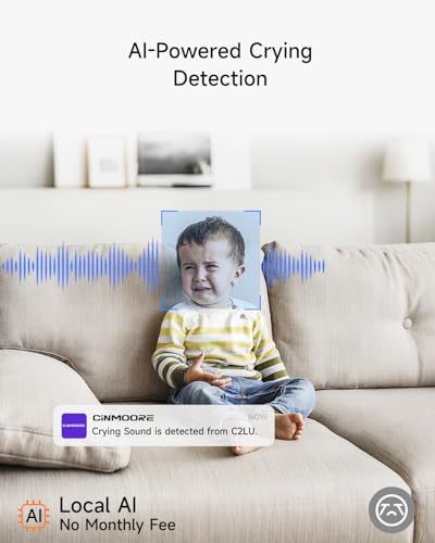 4MP Camera for Home Security, Free 32GB SD Card, Non-Subscription AI Human/Pet/Crying Detection, 2.5K Dog Cat Pet Camera with Phone APP, 360° Coverage, 2-Way Talk, IR Night Vision, 2.4G WiFi - style: 2.5K Camera with 32GB Card